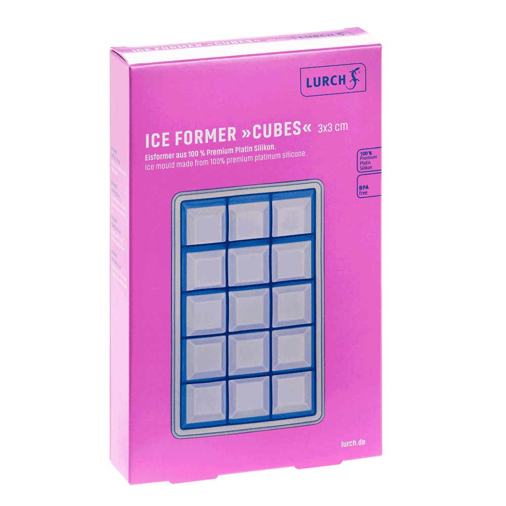 Lurch Isterningbakke terninger 3x3cm Blå